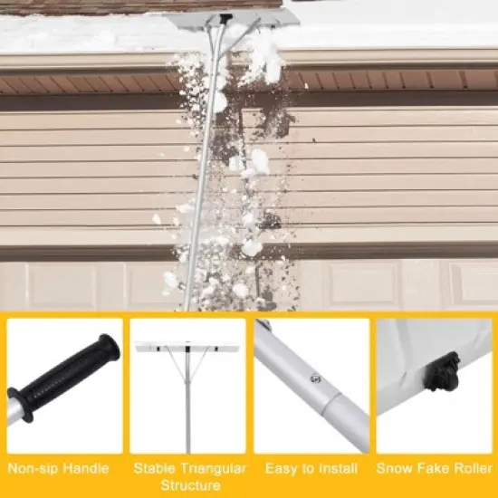 SUGIFT 20ft Snow Rake for House Roof with Aluminum Blade Lightweight Roof Rakes for Snow Removal image {5}