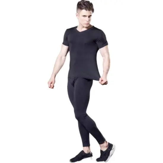 Anna-Kaci Active Men's V-Neck Short Sleeve Athletic Shirt with Stretch Fabric and Fitted Silhouette image {1}