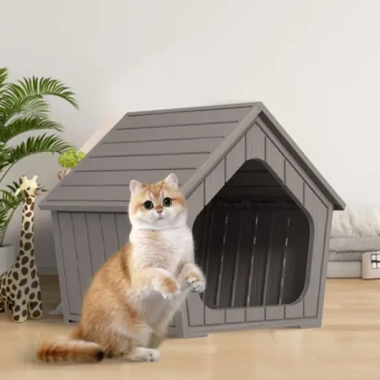 Kumasinova 23" Cat House and Outdoor Cat Shelter with Weatherproof Design,Cat Hideaway for Indoor&Outdoor Use,Durable Cat Furniture for All Seasons image {5}