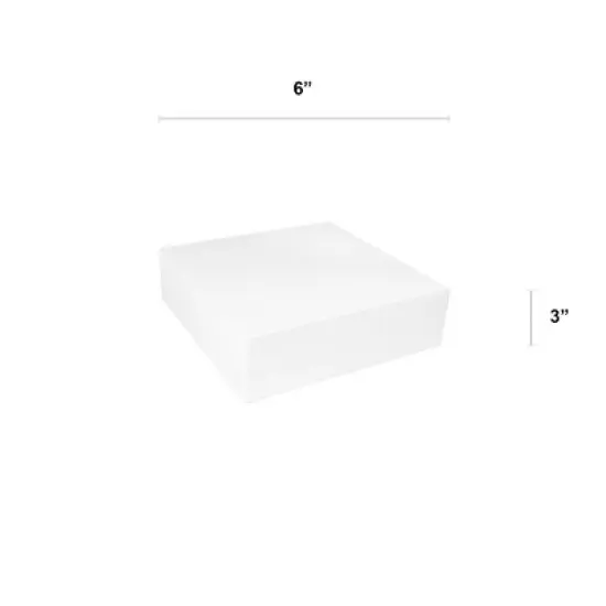 O'Creme Square Cake Dummy for Display Decorating, Styrene 3" High image {1}
