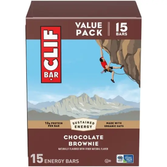 CLIF Bar Chocolate Brownie Granola Protein Bar Made with Organic Oats - 10g Protein - 36oz/15pk image {12}