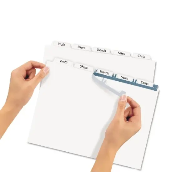 Avery Index Maker Print & Apply Clear Label Dividers w/White Tabs 5-Tab Letter 11490 image {2}