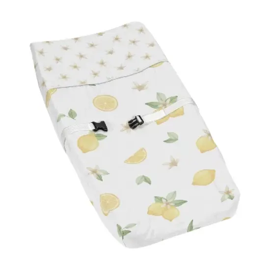 Sweet Jojo Designs Girl Changing Pad Cover Lemon Yellow White and Green image {5}