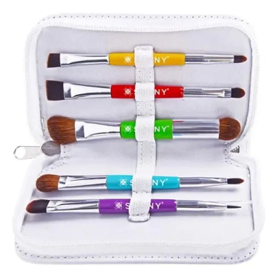 SHANY DOUBLE TROUBLE - MINI MAKEUP BRUSH SET  - 5 pieces image {1}