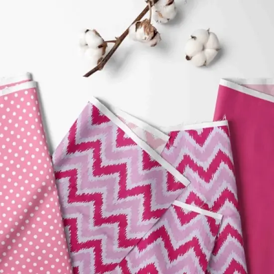 Bacati - Mix n Match Chevron/Dots Long Crib Rail Guard Cover Pink image {2}