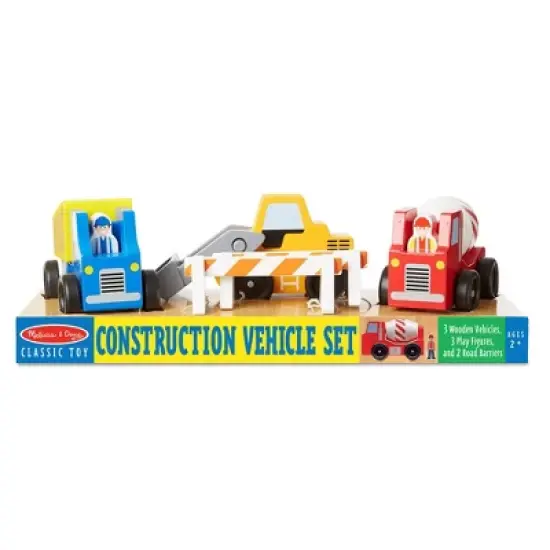 Melissa & Doug Construction Vehicle Wooden Play Set (8pc) image {3}