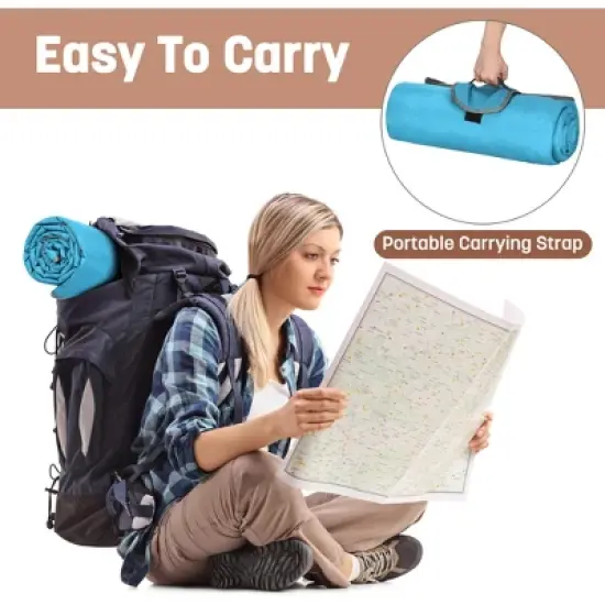 Tirrinia Waterproof Outdoor Blanket with Fleece Lining, Windproof Triple Layers Warm Comfy Foldable for Camping Stadium, Grass, Concerts, Car image {2}