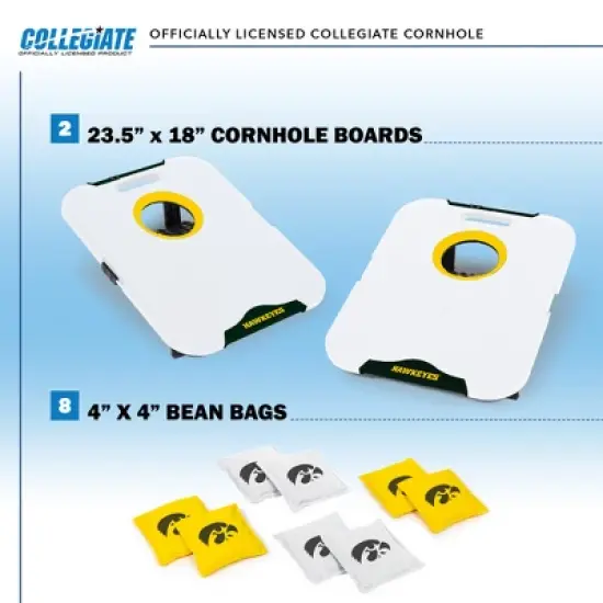 NCAA Iowa Hawkeyes All-Weather Travel Cornhole Set image {1}