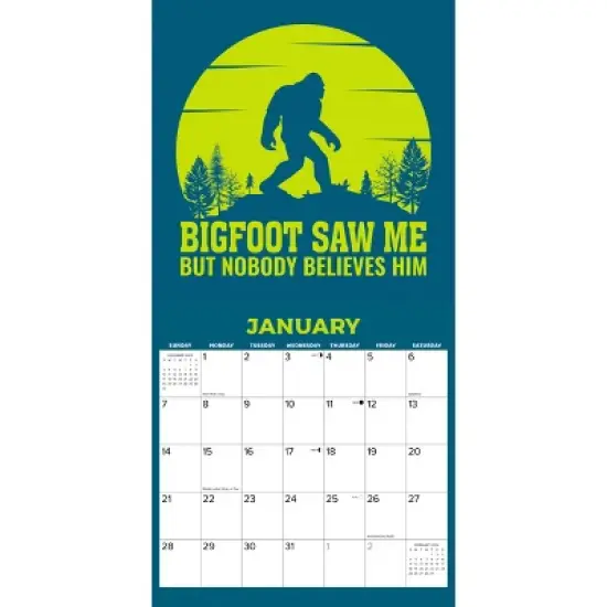 Willow Creek Press 2024 Wall Calendar 12"x12" Bigfoot image {2}