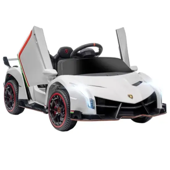 Aosom Lamborghini Veneno Licensed 12V Kids Ride on Car w/ Butterfly Doors, Bluetooth, Remote, Suspension System, Music image {8}