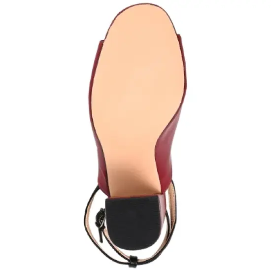 Journee Collection Womens Calypso Buckle Ankle Strap Block Heel Sandals image {4}