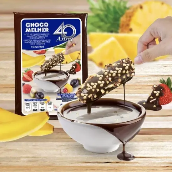 Chocolate with Peanuts &ndash; Melher | Classic Coating for Chocolate Bananas and Desserts image {1}
