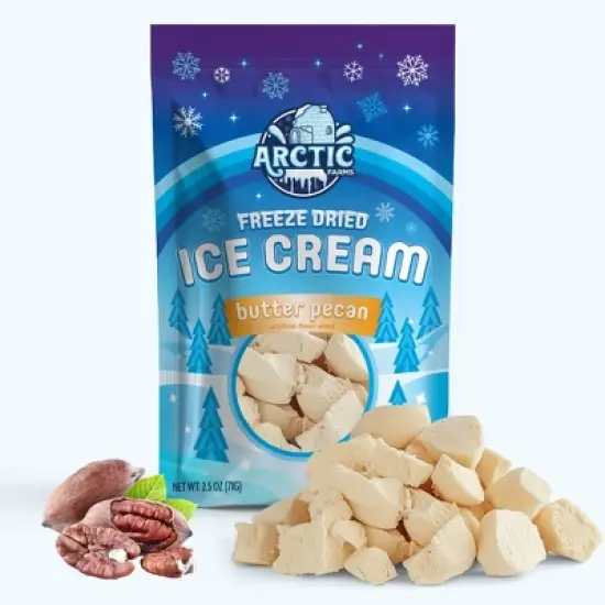 Arctic Farms Freeze Dried Ice Cream That Does Not Melt (Bits) (Butter Pecan) image {8}