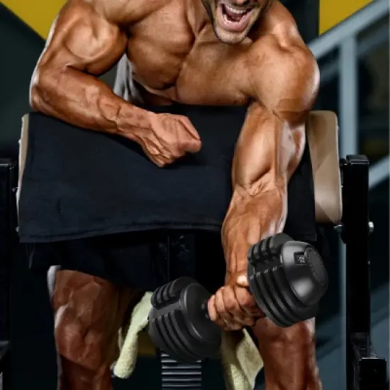 BestParts 52LBS Adjustable Dumbbell Set, Steel and Plastic, Fast Adjustment with Turning Handle, Ideal for Home Gym image {6}