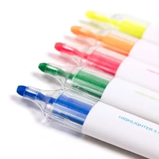 Yoobi Evolve 5pk Highlighters See-Through Barrel 5.0mm color Ink image {3}