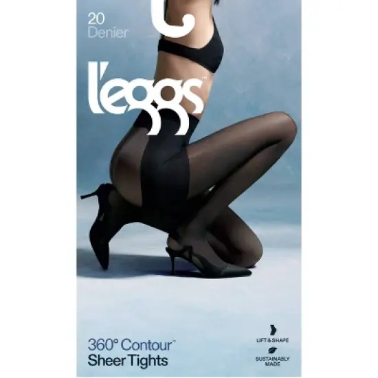 L'eggs Women's 20 Denier 360 Contour Sheer Tights - Black image {1}
