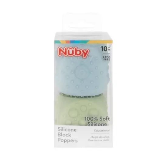 Nuby Silicone Block Poppers - Boy - 2pk image {5}