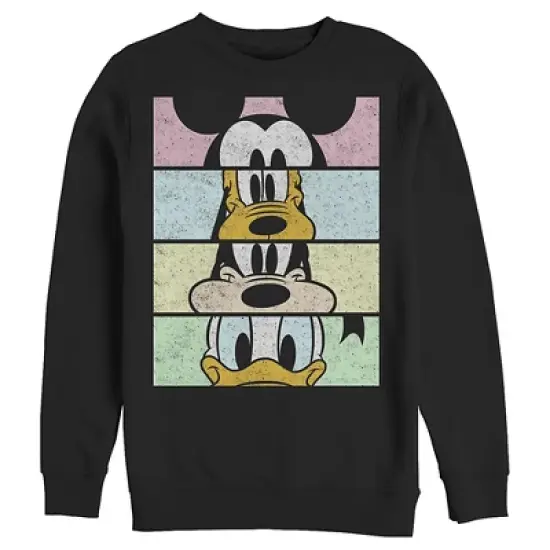 Men's Mickey & Friends Distressed Group Cropped Portraits Sweatshirt image {3}