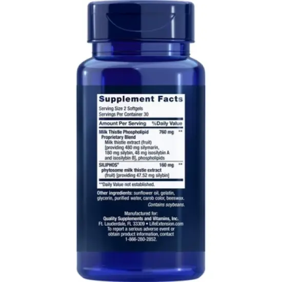European Milk Thistle Advanced Phopholipid Delivery by Life Extension  -  60 Softgel image {1}