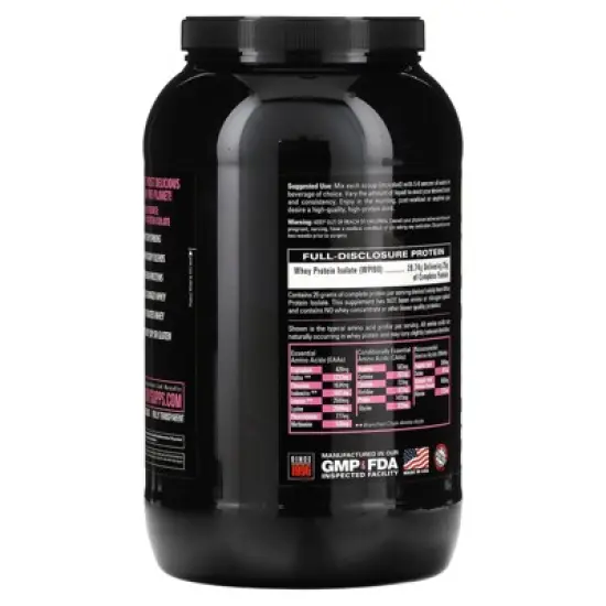 NutraBio Whey Protein Isolate, Strawberry Ice Cream, 2 lb (907 g) image {2}