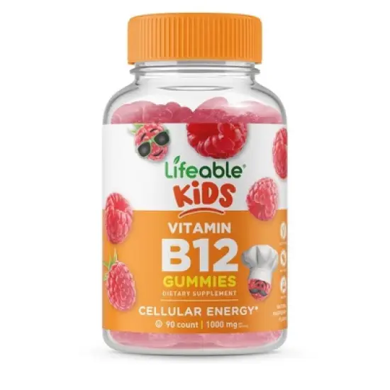 Lifeable Vitamin B12 for Kids, for Cellular Energy, Vegan, 90 Gummies image {3}