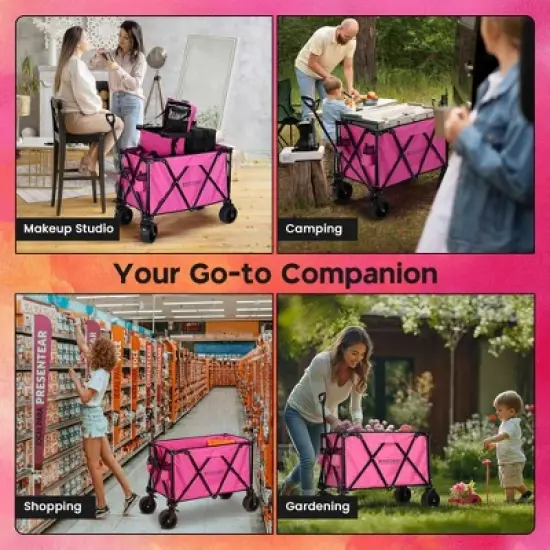 Byootique 225L Large Capacity Folding Wagon Collapsible Cart for Camping image {7}