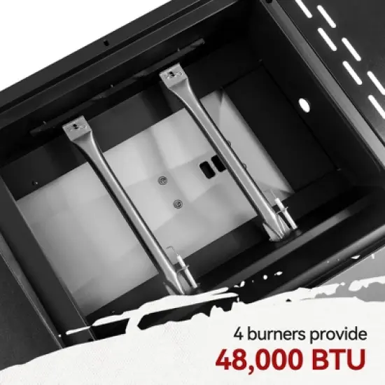 Royal Gourmet 4-Burner 48000 BTU Iron Propane Combination Gas Grill & Cover GD405BTG Black & Silver image {6}