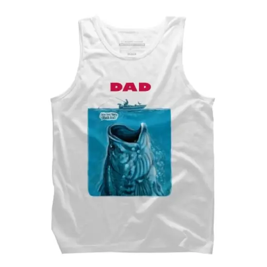 Men's Design By Humans Dad Needs a Bigger Bass Fishing Boat By MudgeStudios Tank Top image {4}