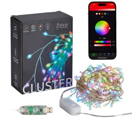 Christmas Vivvi App Based RGB Cluster Lights, 19.7' 200 LEDs image {8}