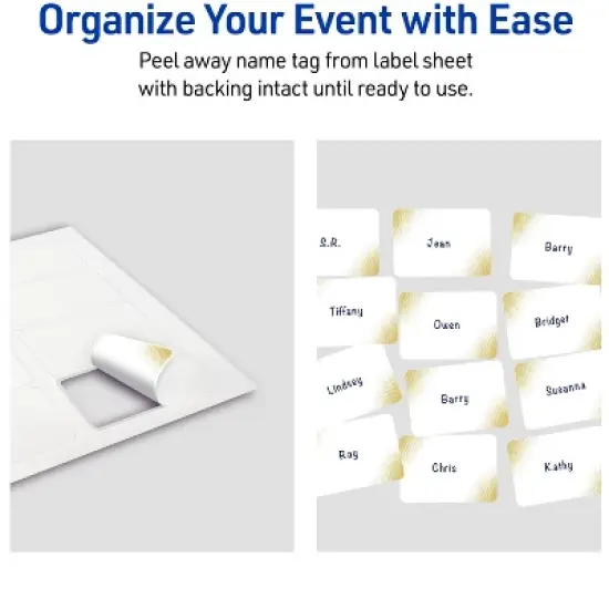 Avery Name Badges, Gold Blush Pattern, 2-1/3" x 3-3/8" image {5}