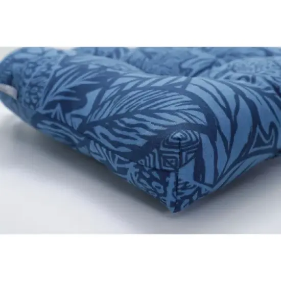 Outdoor/Indoor Wicker Loveseat Cushion Blue - Pillow Perfect image {1}