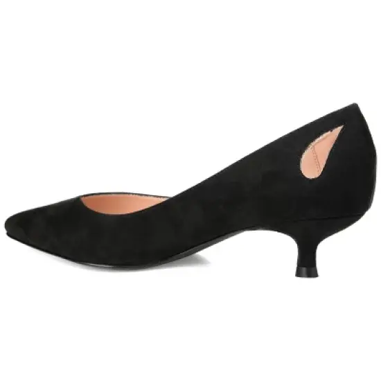 Journee Collection Womens Goldie Pointed Toe Kitten Heel Pumps image {6}