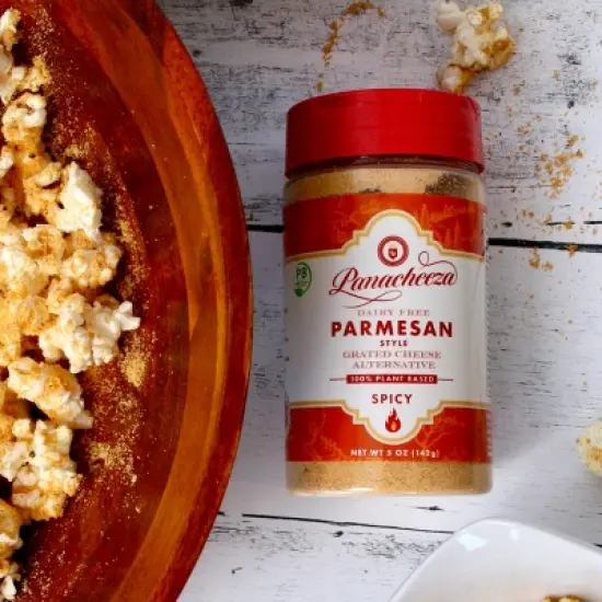 Panacheeza Hot & Spicy Plant Based Parmesan 8oz Shaker image {2}