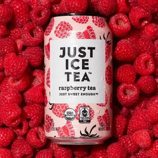 JUST ICE TEA Raspberry Black Tea - 4pk/12 fl oz Cans image {3}