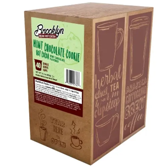 Brooklyn Bean Roastery Flavored Mint Choc Cookie Hot Cocoa pods,2.0 Keurig,40 Ct image {1}