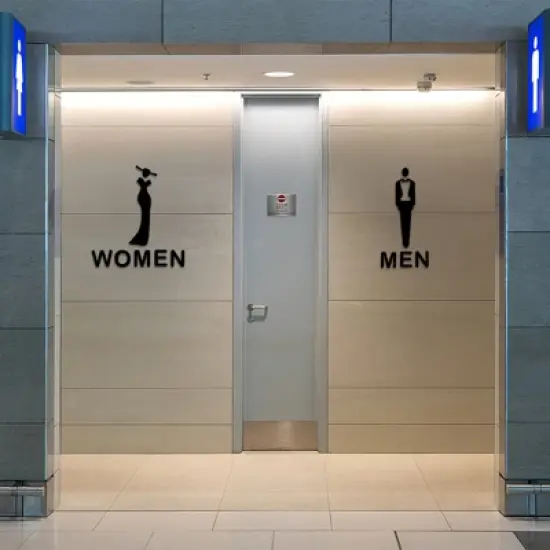 Unique Bargains Smooth Self-Adhesive Decor Home Business Bathroom Sign image {3}