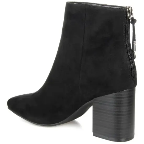 Journee Collection Womens Audrina Tru Comfort Foam Back Heel Zip Stacked Heel Booties image {6}