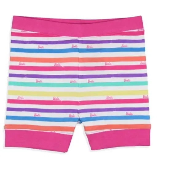 Barbie Girls' Princess Vibes Characters Sleep Pajama Set Tank Top Shorts Pink image {4}