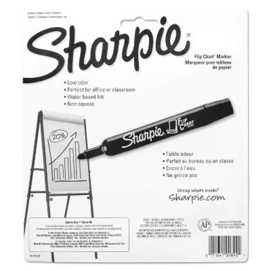 Sharpie Flip Chart Marker Bullet Tip Black 8/Card 1760445 image {3}