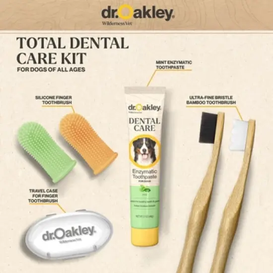 Dr. Oakley Dental Bundles for Dogs: Comprehensive Oral Care Kits - Minty Fresh, Chicken Flavor, Peanut Butter Options - Toothpaste, Brushes, and Case image {1}