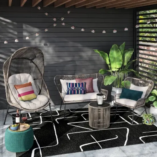 Latigo Patio Statement Egg Chair Gray - Threshold&trade; image {1}