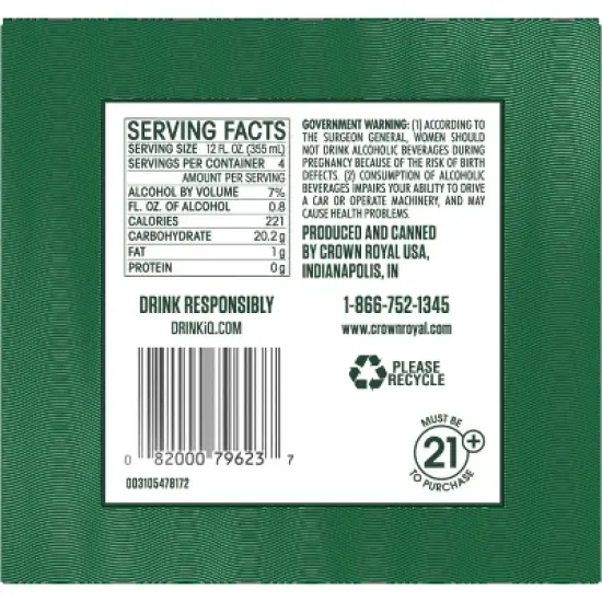 Crown Royal Washington Apple Whisky Cocktail - 4pk/355ml Cans image {2}