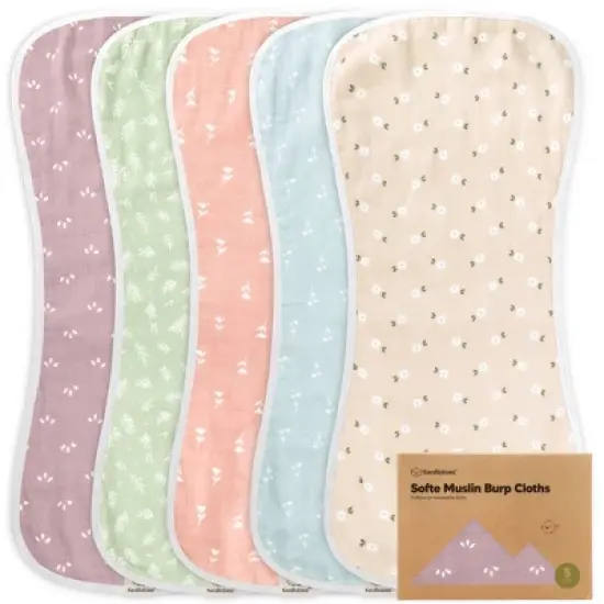 KeaBabies 5pk Organic Softe Muslin Burp Cloths for Baby Girls and Boys, Large Absorbent Burping Cloths for Babies, Baby Burp Clothes image {13}