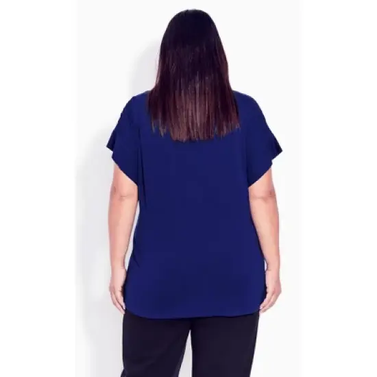 Women's Plus Size Hazel Placement Top  - Blue | AVE STUDIO image {1}