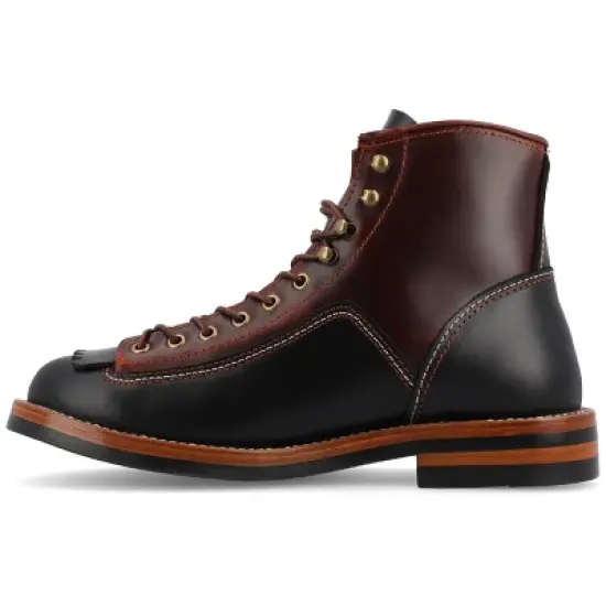 TAFT 365 Men's Model 007 Rugged Lace-up Boot in Black/Cherry image {1}