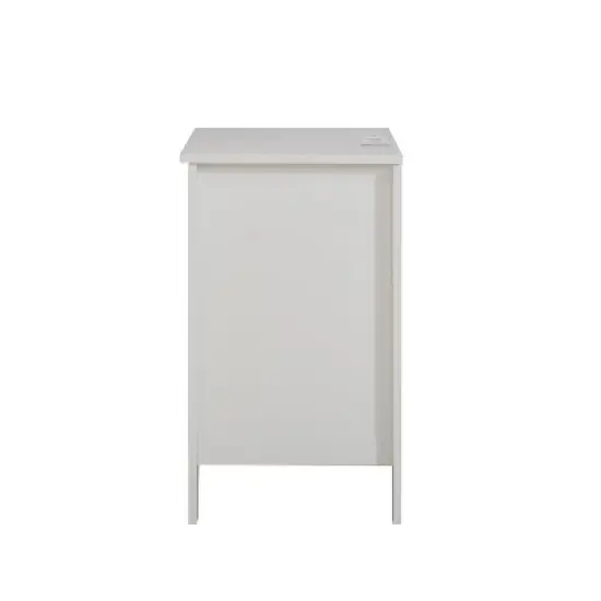 Angel Sar White Night Stand with Charging Station, Modern Nightstand with 3 Drawers image {6}
