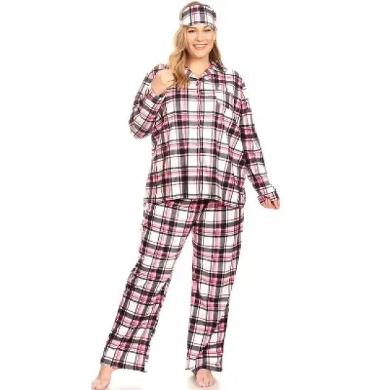 Women's Plus Size Three-Piece Pajama Set - White Mark image {9}