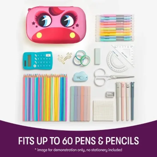 ZIPIT Beast Pencil Case, Pink Pony Pencil Box for Kids image {4}