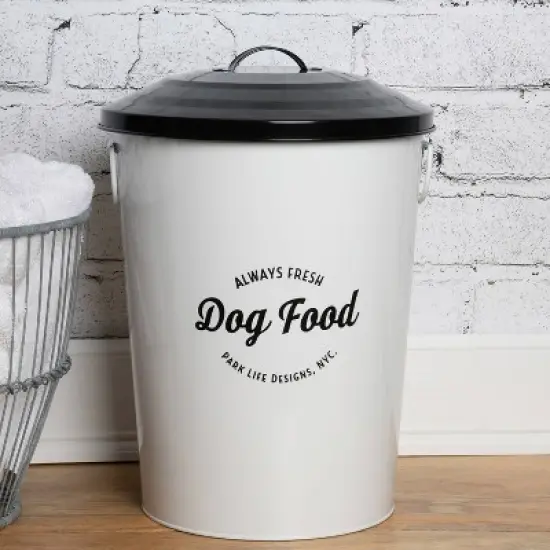 Park Life Designs 21lbs Andreas Food Bin Dog Food Storage Container - White image {2}