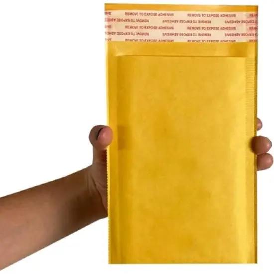 UOFFICE Pack of 2000 Bulk Kraft Bubble Mailers 4" x 8" - #000 Self-Sealing Padded Envelopes image {5}